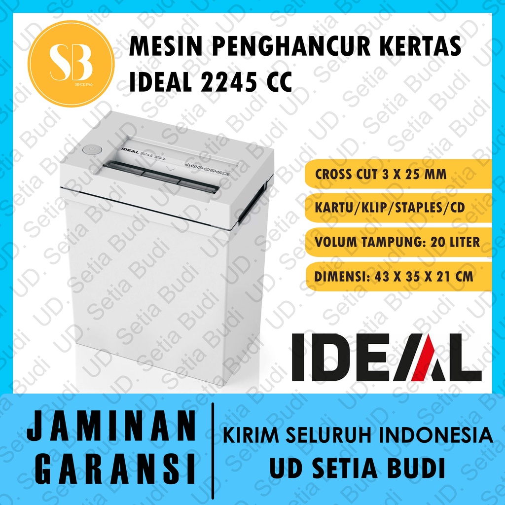 Jual Mesin Penghancur Kertas Ideal 2245 CC Paper Shredder Shopee