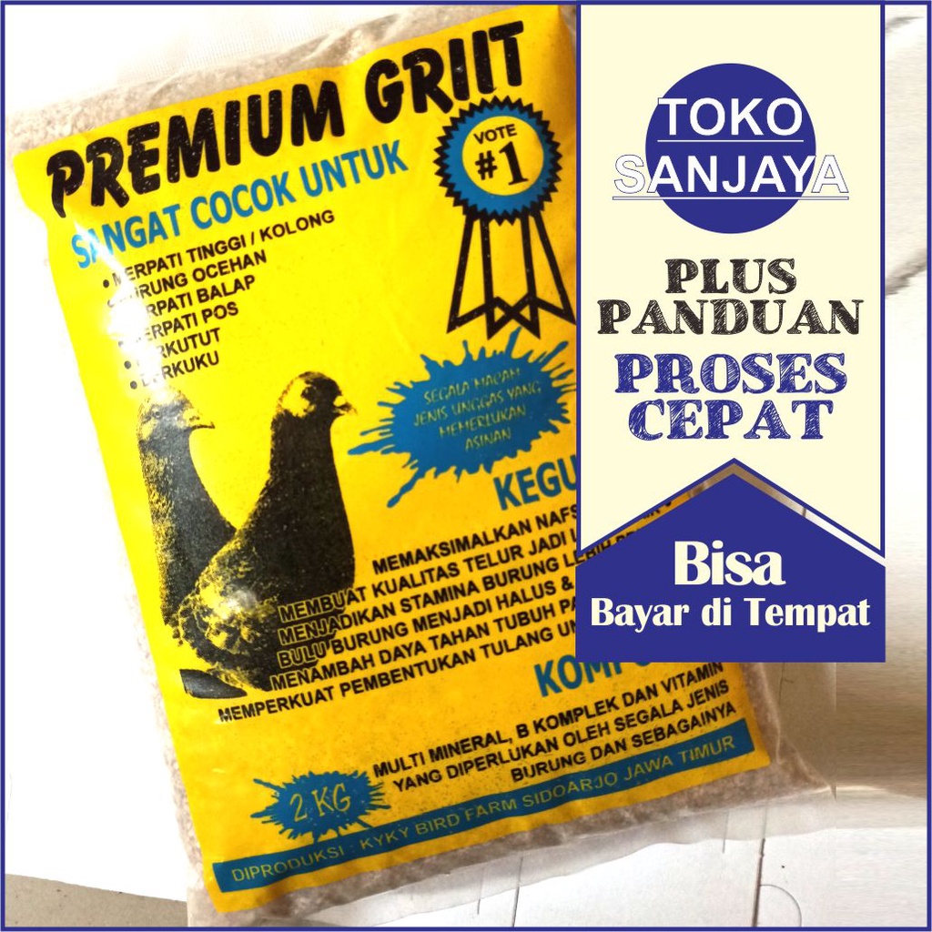 Jual Premium Griit 2Kg Pakan Burung Merpati Kolong Perkutut Derkuku