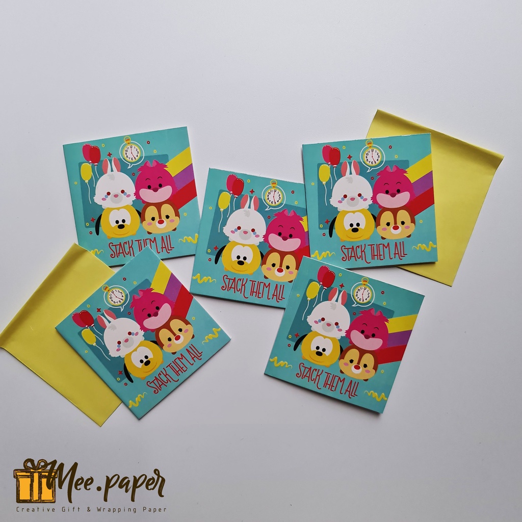 Jual Kartu Ucapan Amplop Kecil Sansan Wawa Tsum Tsum Gift Card