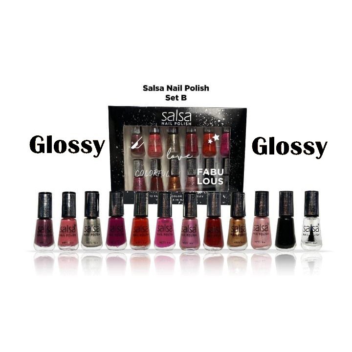 Jual Salsa Kutek Nail Polish Color Bening Hitam Putih Glossy Pcs