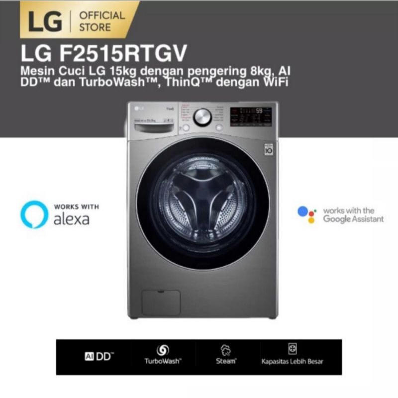 Jual Mesin Cuci Front Loading Lg F Rtgv Kg Dryer Shopee Indonesia