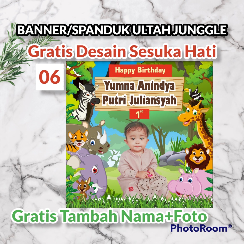 Jual Spanduk Banner Baner Backdrop Ulang Tahun Ultah Custom Tema Kebun