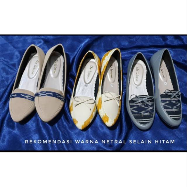 Jual Sepatu Flat Shoes Wanita Batik Etnik Varian Warna The Warna