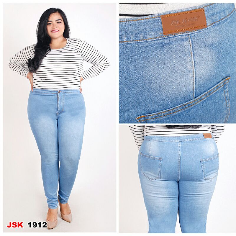 Jual Celana Panjang Highwaist Skinny Jeans Jumbo Jsk Fashion Wanita