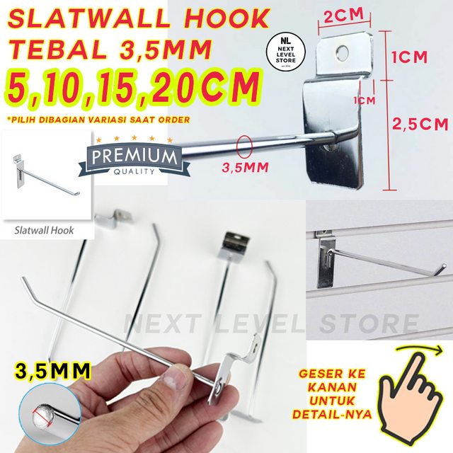 Jual Slatwall Hook Cantolan Cm Tebal Mm Stainless Slat