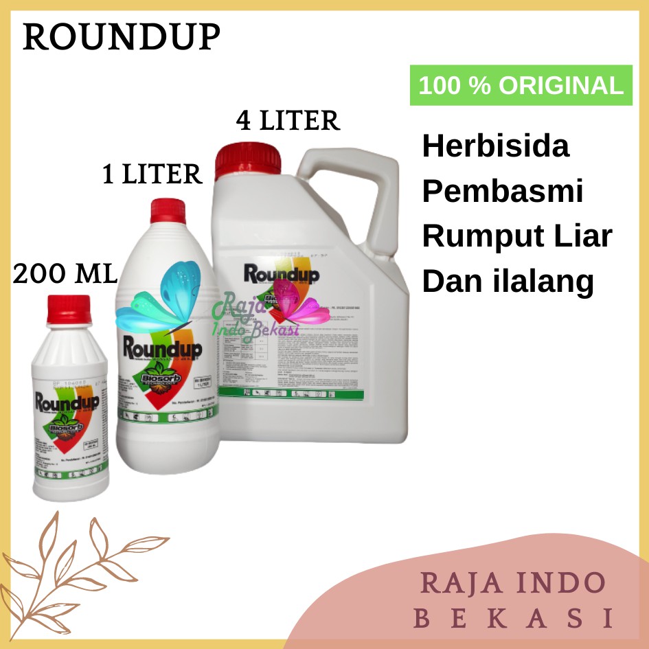 Jual Ori Roundup 200 Ml 1 Liter Obat Pembasmi Rumput Liar Ilalang Gulma