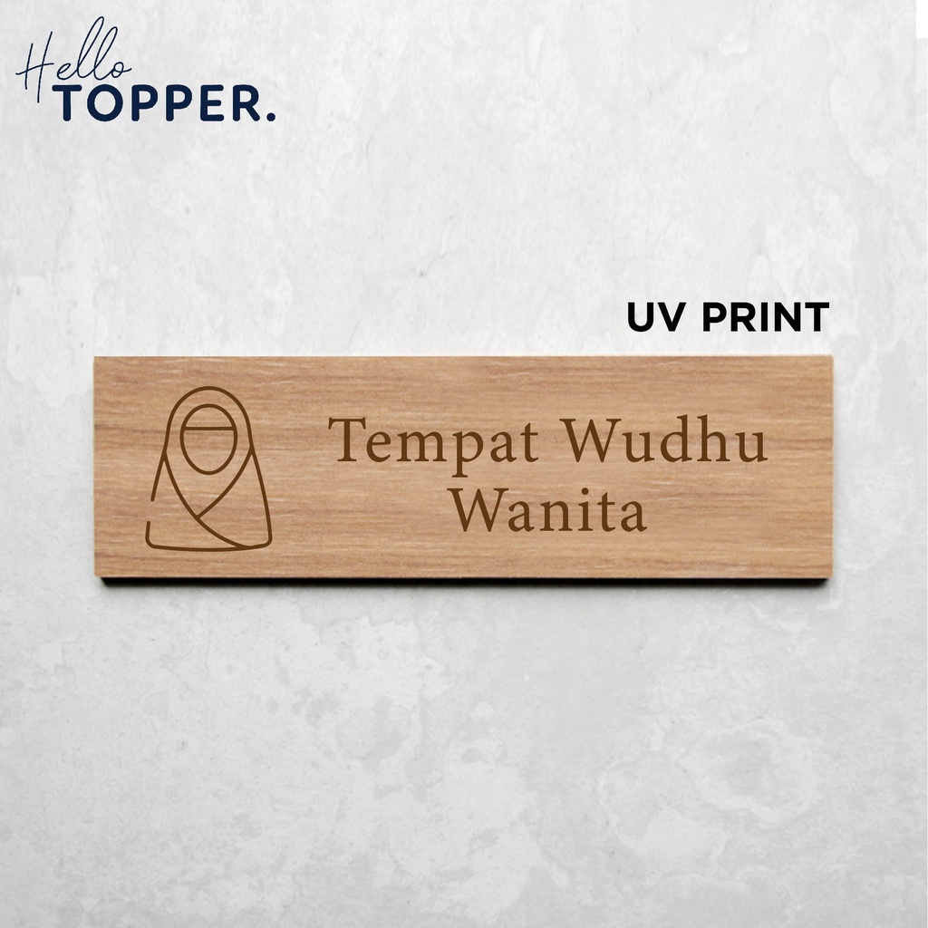 Jual Signage Tempat Wudhu Wanita Sign Board Uv Print Kayu Shopee