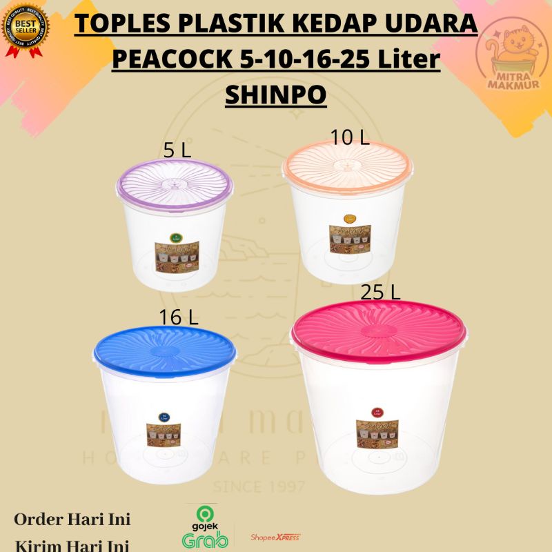 Jual New Shinpo Toples Plastik Kue Kering Kedap Udara Toples