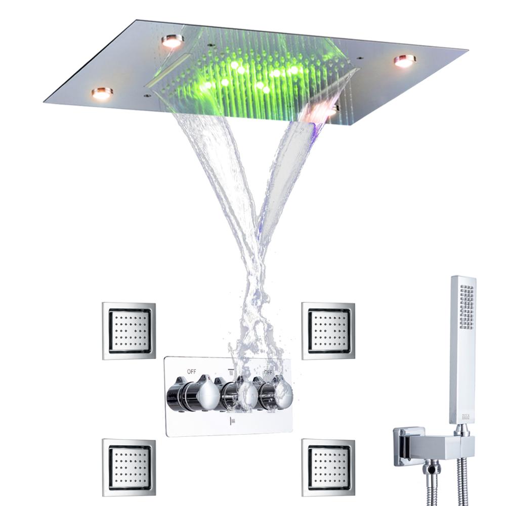 Jual Shower Kamar Mandi Waterfall Thermostatic Led Rain System X