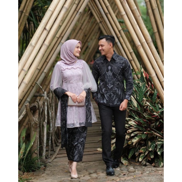 Jual KEBAYA MODERN TUNANGAN KEBAYA COUPLE LUNA TUNIK KEBAYA BATIK SAGE