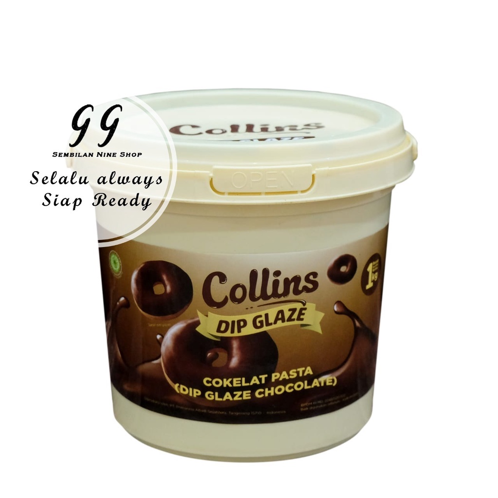 Jual COLLINS DIP GLAZE DARK CHOCOLATE 1 KG Glazing Cokelat Coklat Hitam