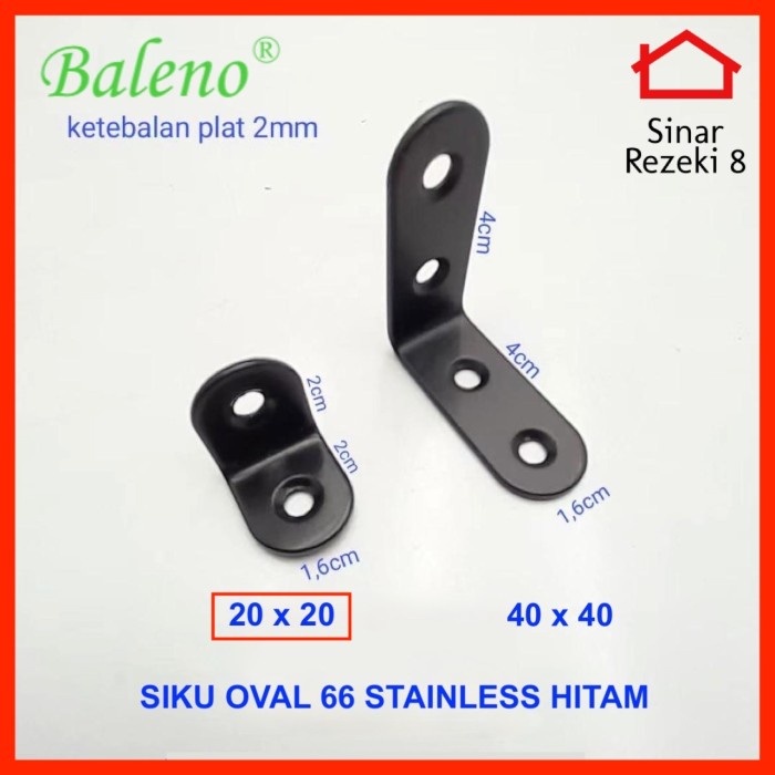 Jual Siku L Oval X Stainless Hitam Rak Penyangga Kayu Plat