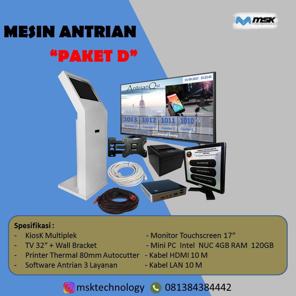 Jual Mesin Antrian Touchscreen Otomatis Paket D Shopee Indonesia