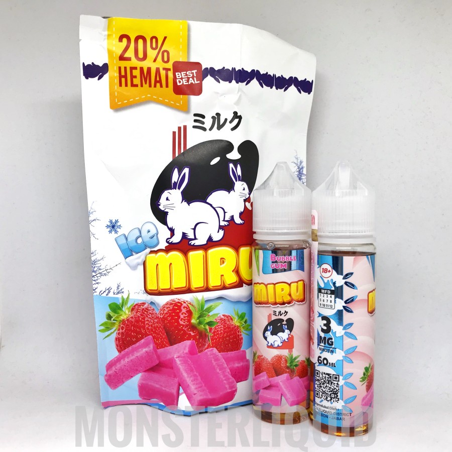 Jual MIRU ICE STRAWBERRY BUBBLEGUM BY JOZOJO X DISCTRICT 3MG 60ML