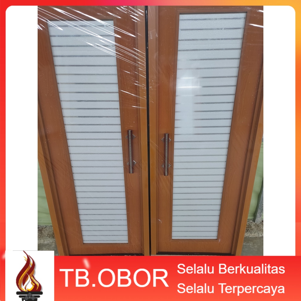 Jual Pintu Kamar Mandi PVC Lux Grade Motif Crystal Hologram Garis Warna