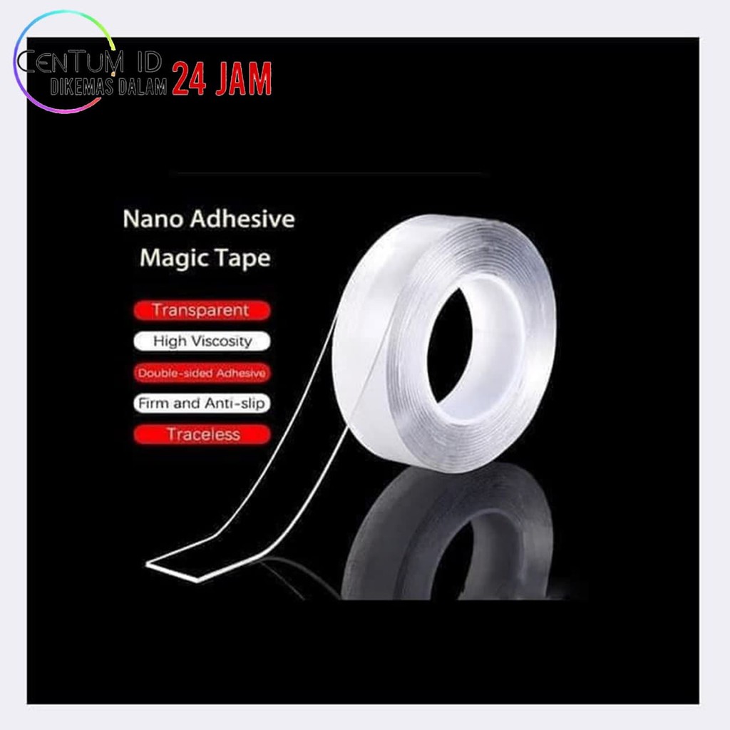 Jual Double Tape Bening Transparan Isolasi Dobel Tip Perekat Nano