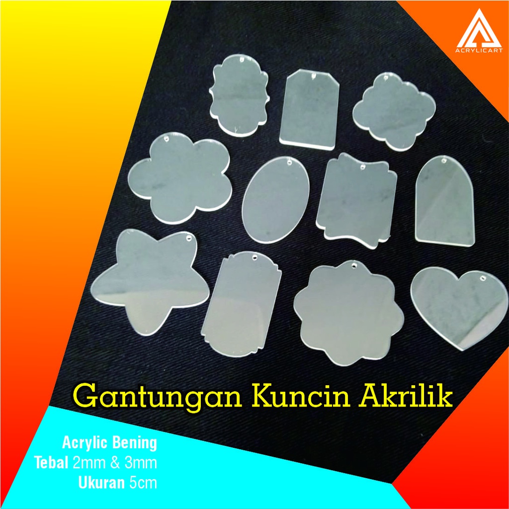 Jual Bahan Gantungan Kunci Akrilik Polos Bening 2mm Shopee Indonesia