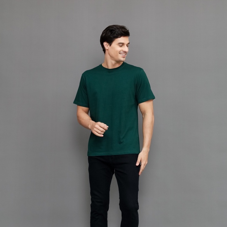 Jual Barka Basic Tee Forest Green Series Kaos Polos Hijau Botol