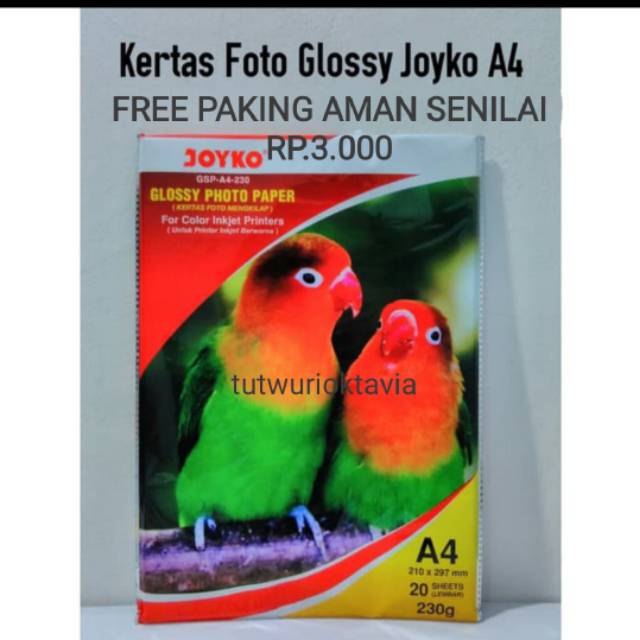 Jual Kertas Foto A4 Tebal 230 GSM JOYKO Coral Glossy Photo Paper