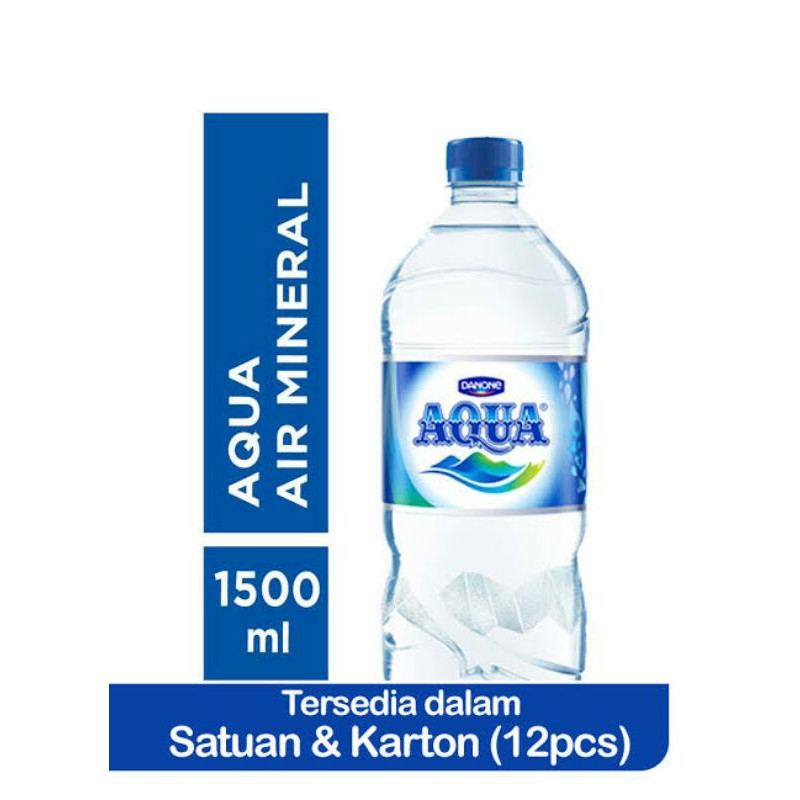 Jual Air Mineral Aqua 1 5 Liter 1500 Ml Shopee Indonesia