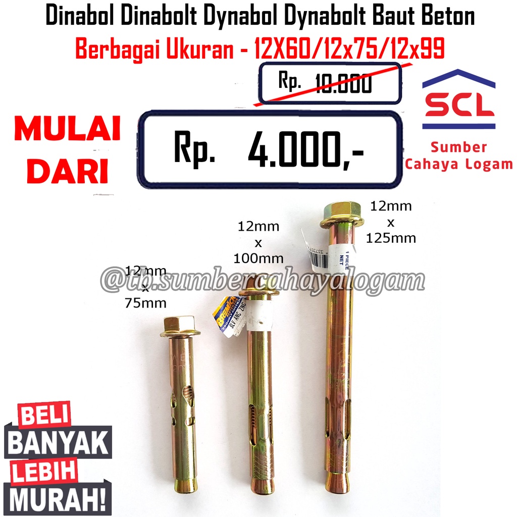 Jual Dinabol Dinabolt Dynabol Dynabolt Baut Beton Mm Dinding Tanam