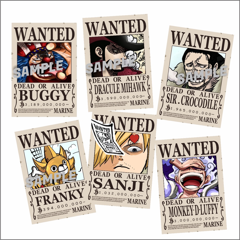 Jual Poster Anime One Piece Dan Pola Deco Mini Poster BOUNTY POSTER