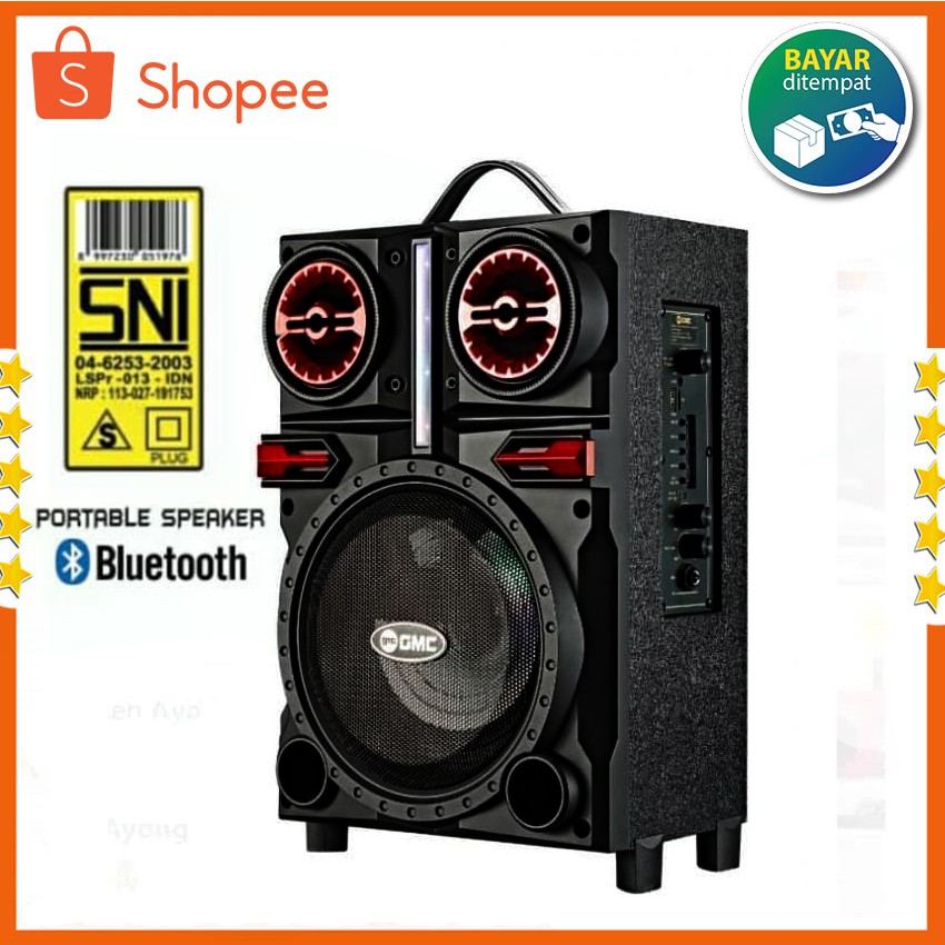 Jual Speaker Gmc R Bluetooth Portable Inch Pairing Free Mic