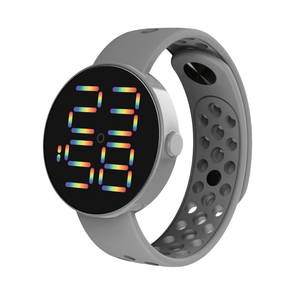 Jual Jam Tangan Led Bulat Digital Pria Wanita Rubber Shopee Indonesia