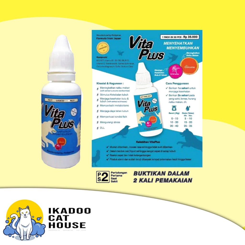 Jual Vita Plus Ml Multivitamin Kucing Anjing Burung Dan Kelinci