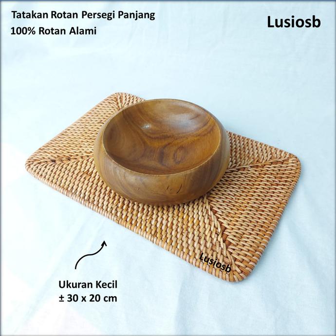 Jual LUSIOSB TATAKAN PIRING ROTAN PERSEGI PANJANG RATTAN PLACEMAT