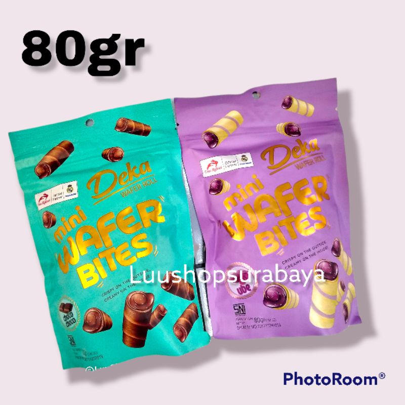 Jual Deka Mini Wafer Roll Bites Choco Ube 80g Shopee Indonesia