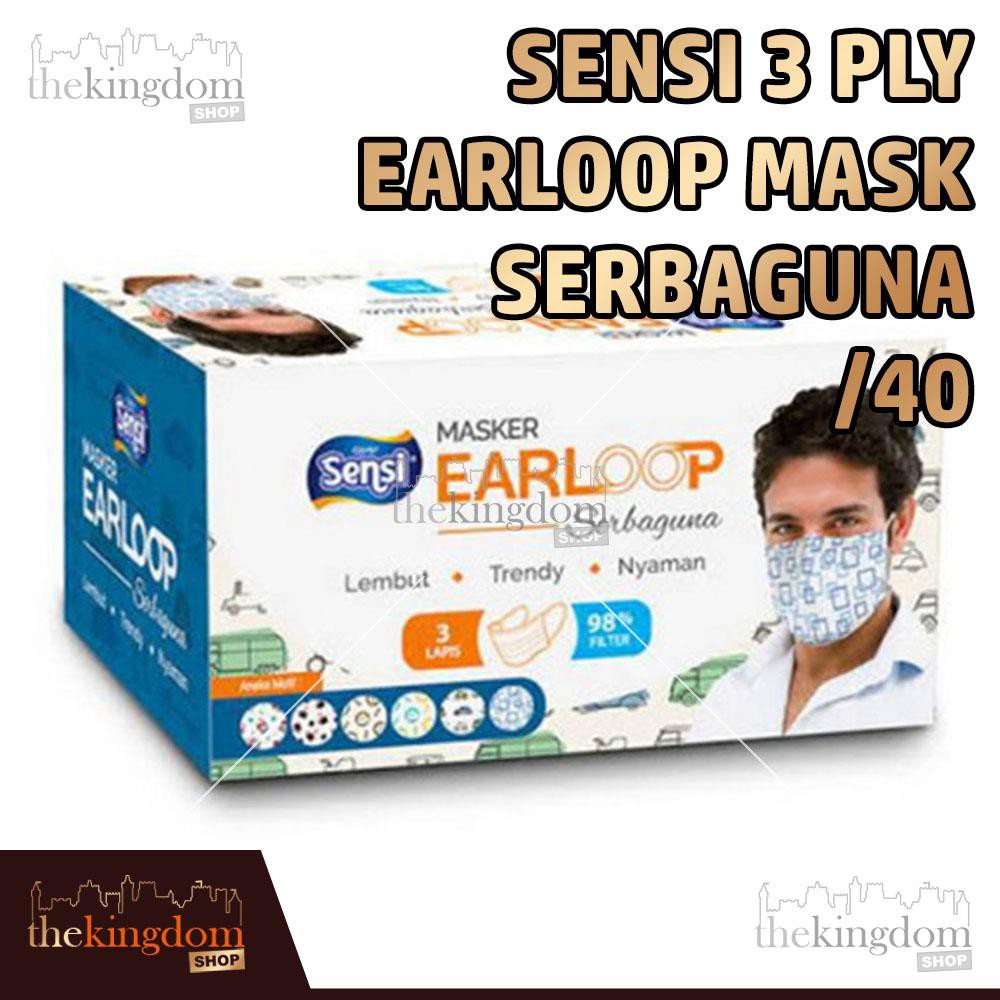 Jual Sensi Mask 3ply 4ply Earloop Surgical Face Mask Masker Sensi 3