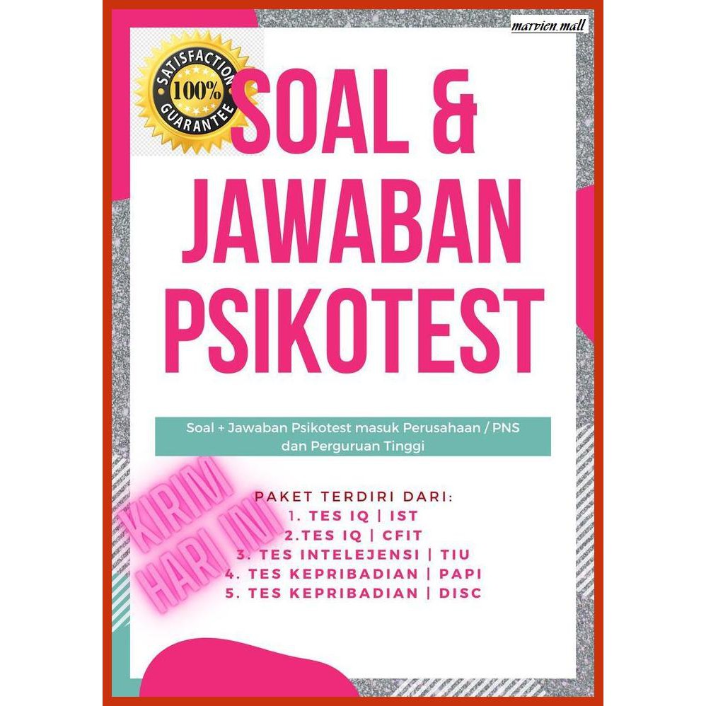 Jual BUKU PERSIAPAN UJIAN PAKET LENGKAP SOAL JAWABAN PSIKOTES