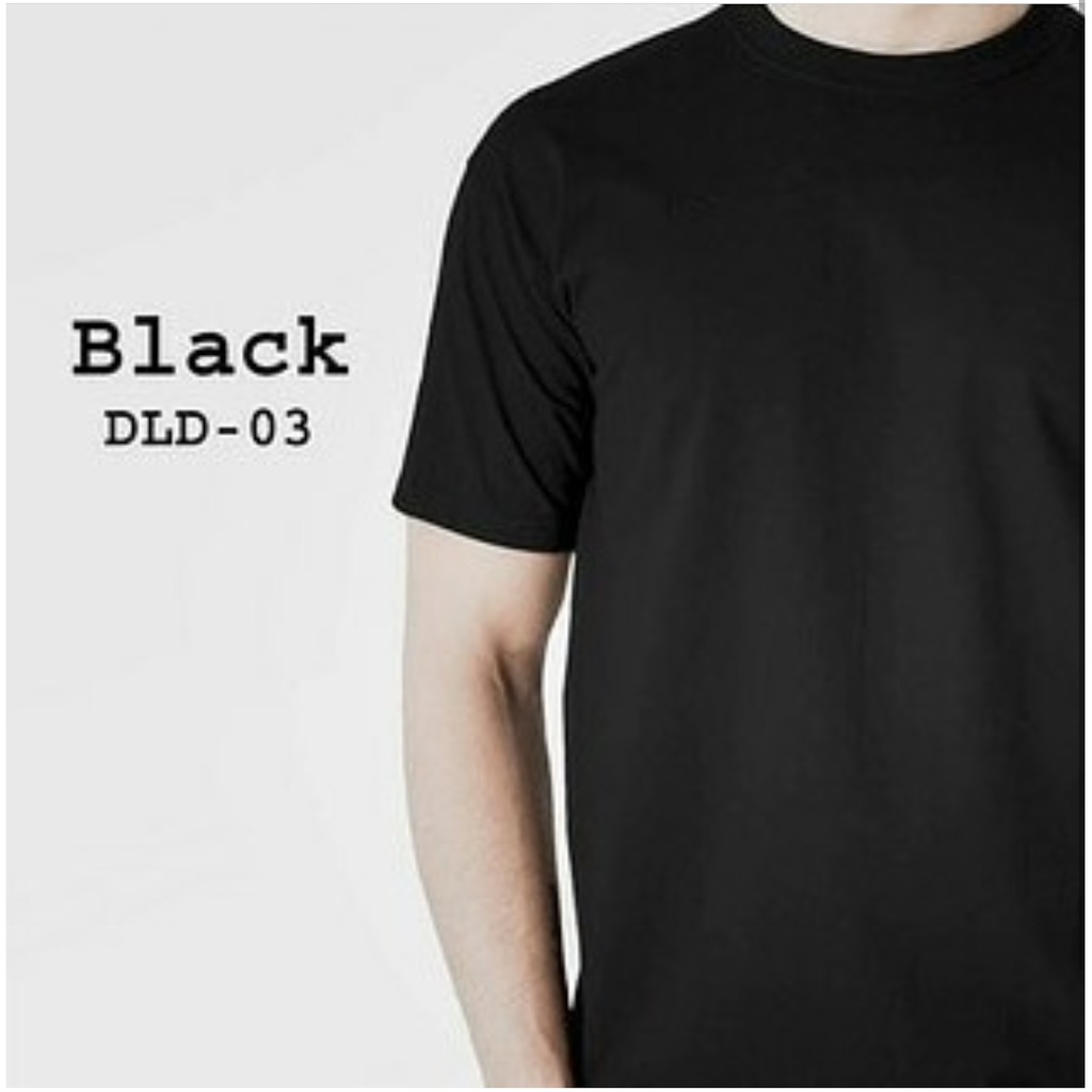 Jual Kaos Polos Dewasa Pria Tangan Pendek Warna Black Dark Misty