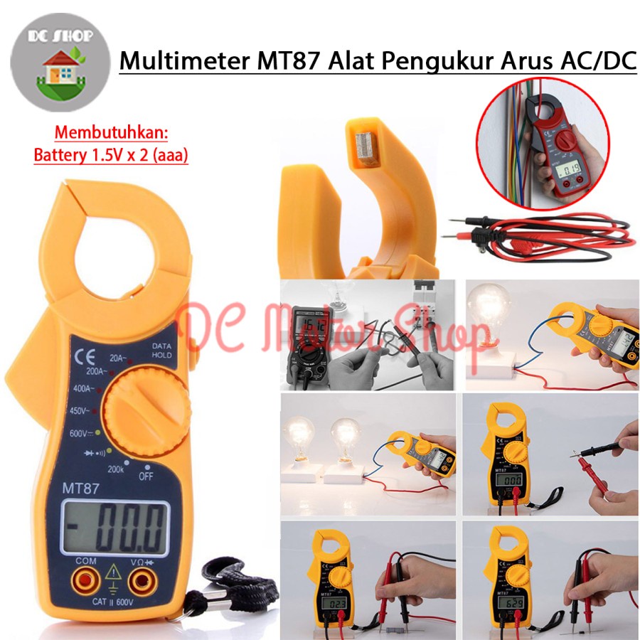 Jual Multimeter MT87 Digital Clamp Meter Tang Ampere Arus Volt Kabel