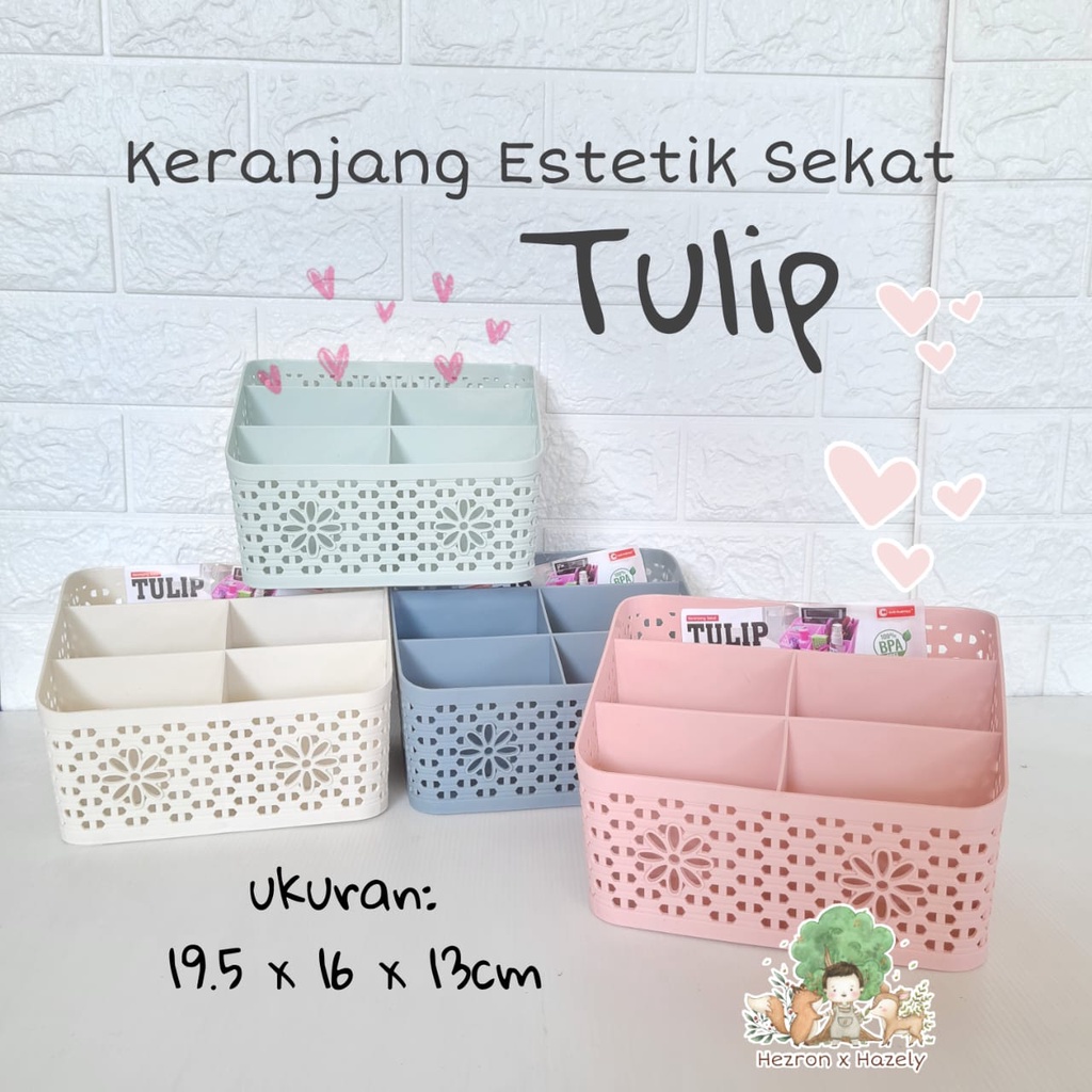 Jual Keranjang Estetik Tulip Dengan Sekat Shopee Indonesia