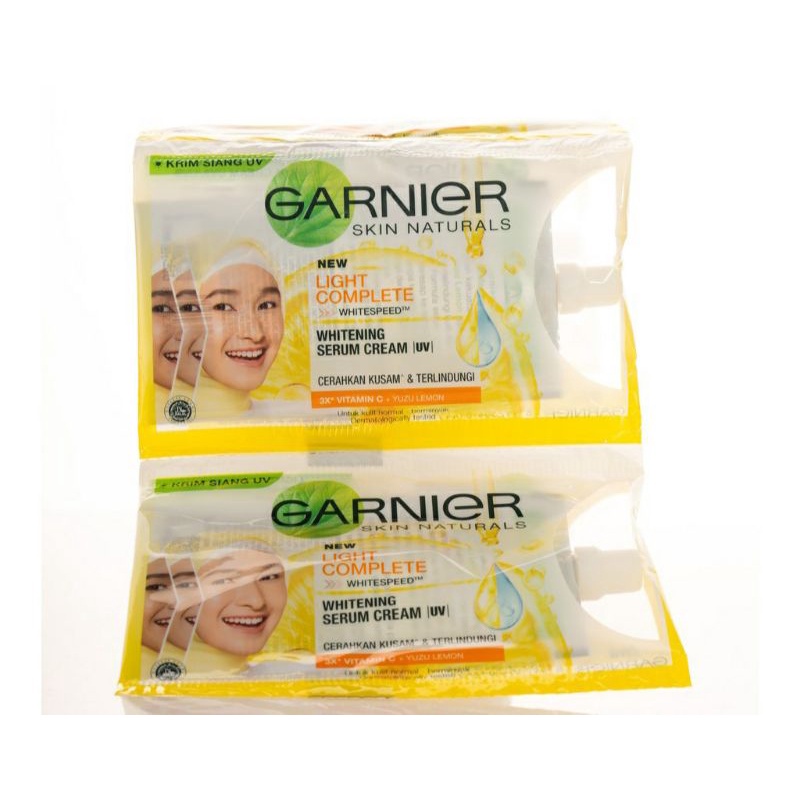 Jual GARNIER Light Complete Whitening Serum Cream Krim Siang UV Sachet