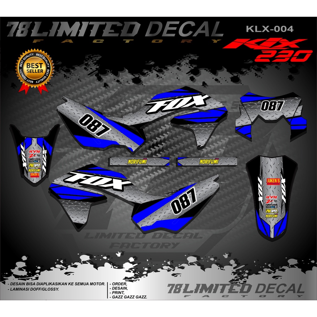 Jual Decal KLX 230 Full Body Stiker Sticker Dekal Klx New Se Desain