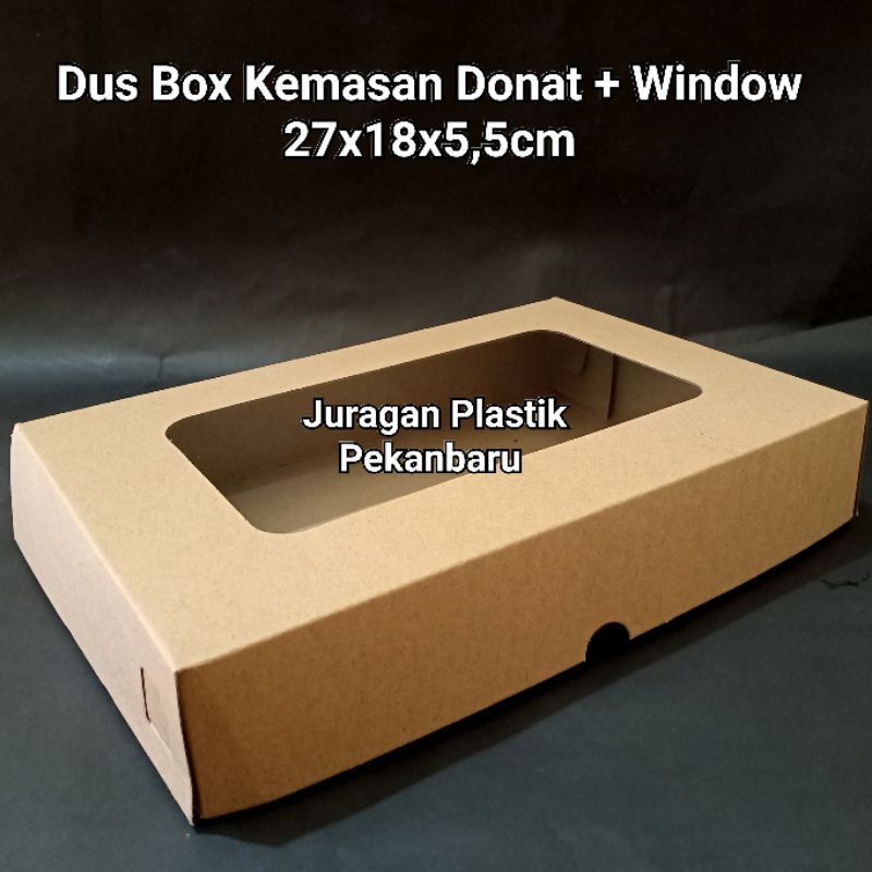 Jual Box Donat Kraft Window Dus Kemasan Donut Kotak Kue Kraft