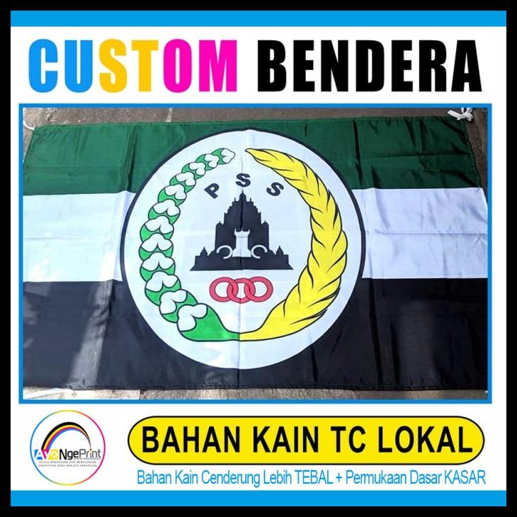 Jual CETAK BENDERA CUSTOM SATUAN UK 60X90CM BAHAN KAIN TC LOKAL