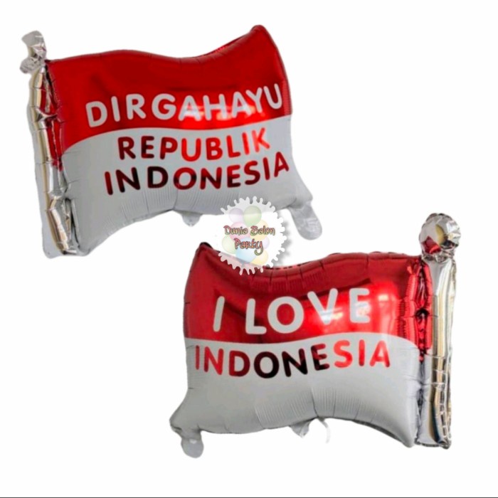 Jual Balon Foil Bendera Merah Putih Balon Foil Bendera DIRGAHAYU RI