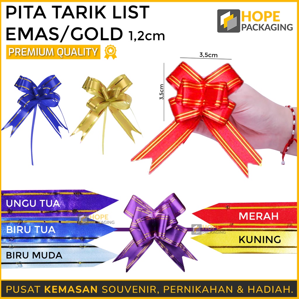 Jual 10 Pcs Pita Tarik List Emas Gold Ukuran 1 2 Cm X 20 5 Cm