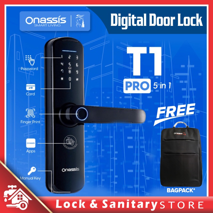 Jual Kunci Elektronik ONASSIS T1 PRO Smart Lock Digital Door Lock Kunci