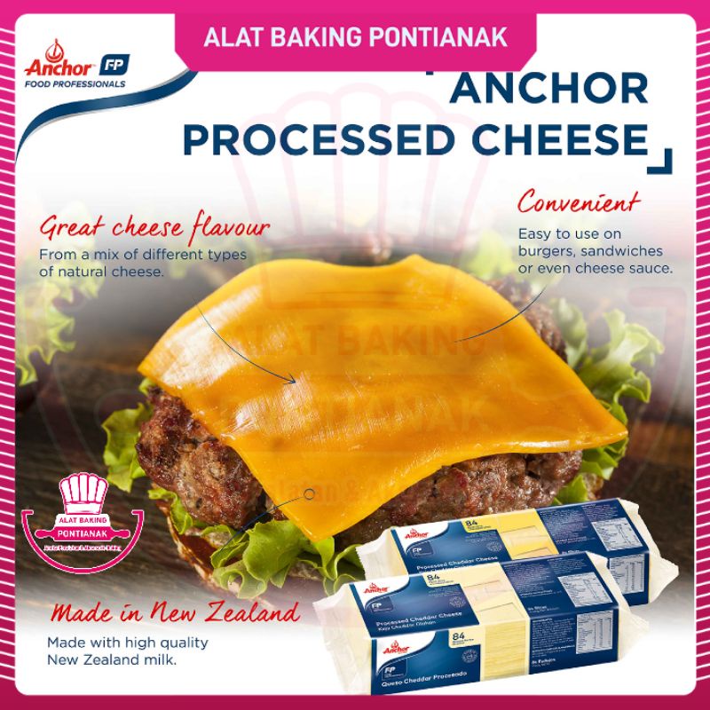 Jual Anchor Red Processed Cheddar Cheese Keju Burger Slice 84 Lembar