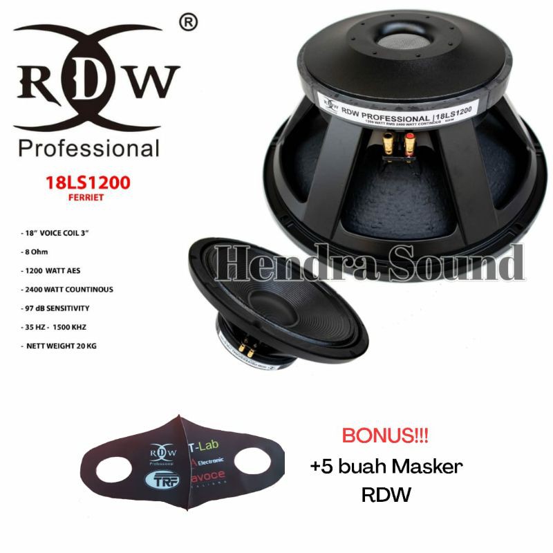 Jual Komponen Speaker RDW 18 LS 1200 18 Inch Shopee Indonesia