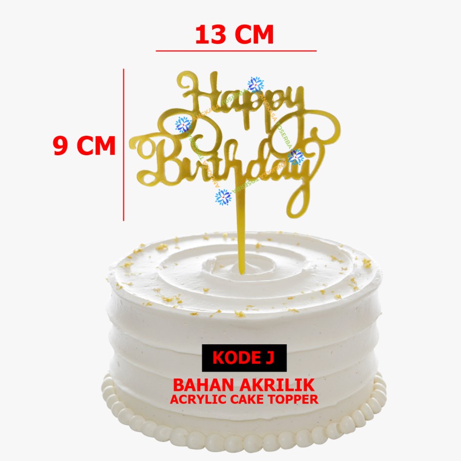 Jual Cake Topper Akrilik Happy Birthday Acrylic Hiasan Kue Ultah Kode