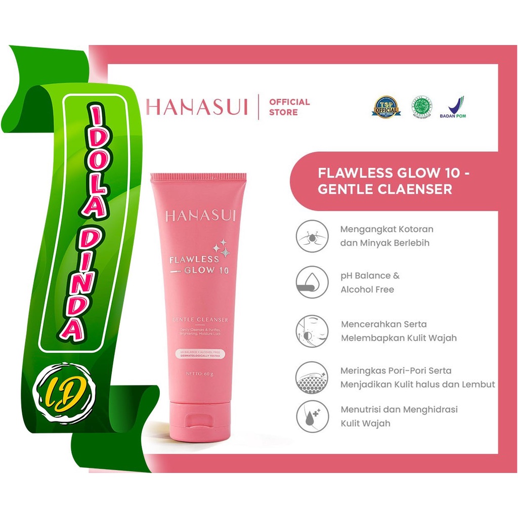 Jual Hanasui Flawless Glow Gentle Cleanser Gr Shopee Indonesia