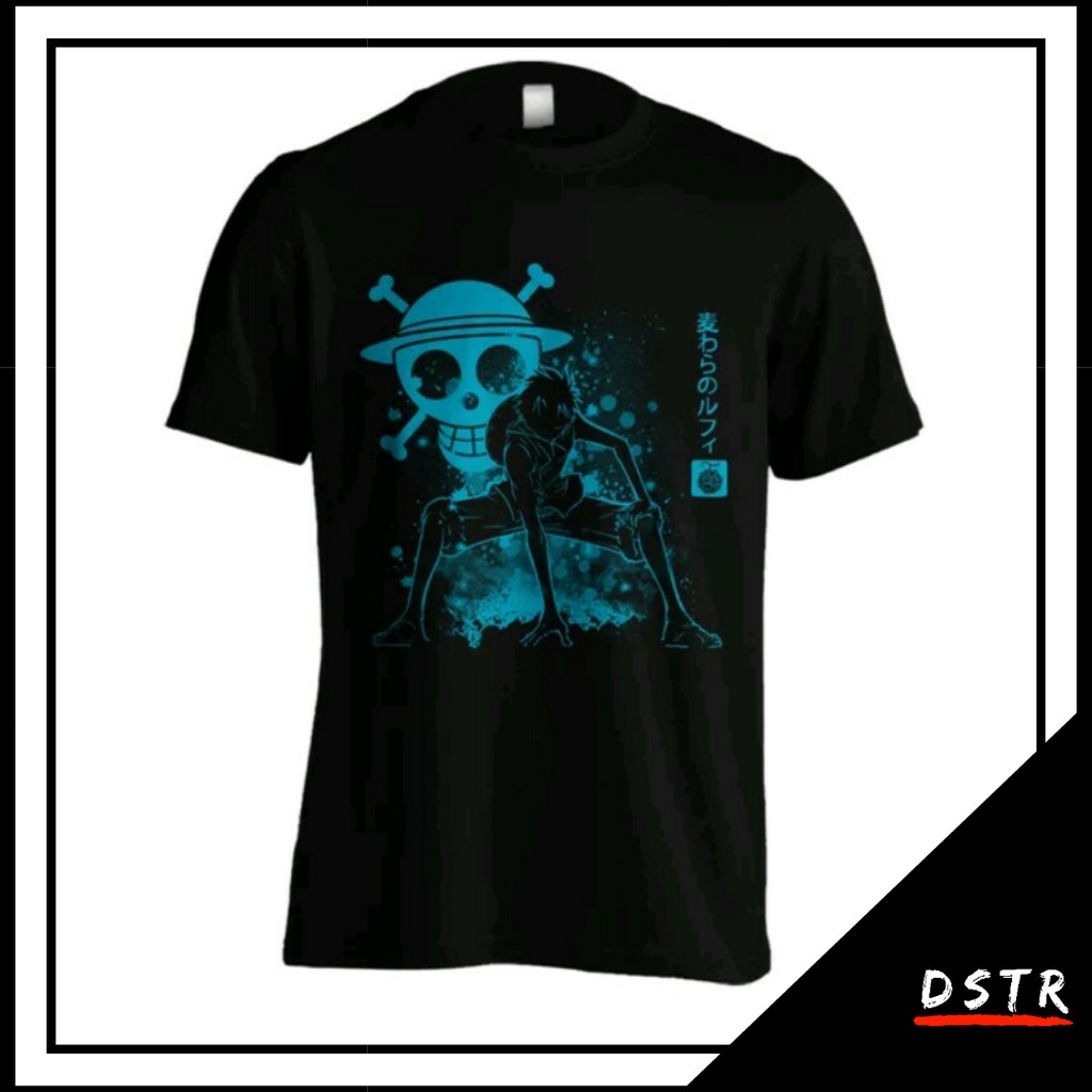 Jual Kaos Pria Cowok Baju Anime One Piece Monkey D Luffy Mugiwara C