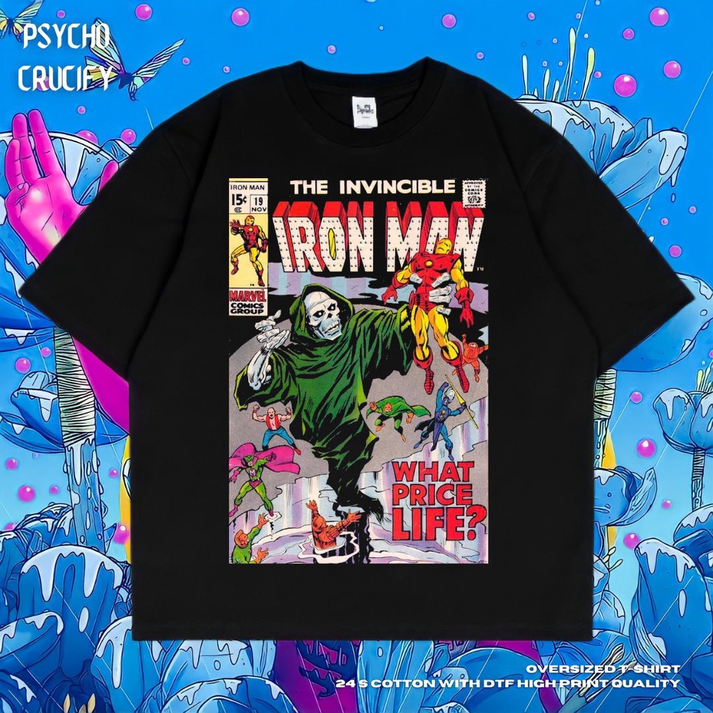 Jual Psycho Crucify The Invincible Iron Man Oversized T Shirt Black