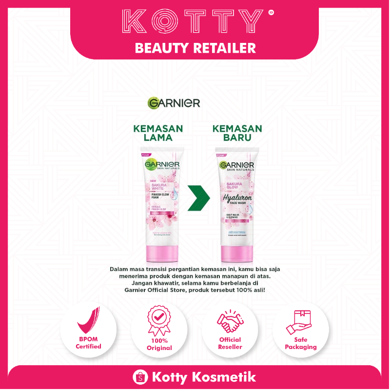 Jual GARNIER Sakura Glow Hyaluron Face Wash 100 Ml Shopee Indonesia